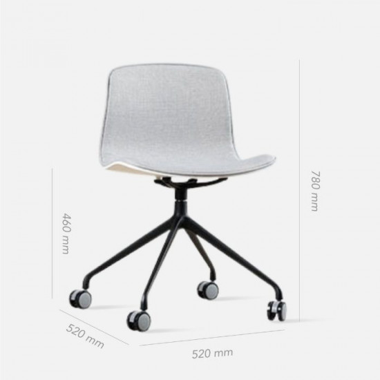 L Shape with wheels, Dark Grey Fabric